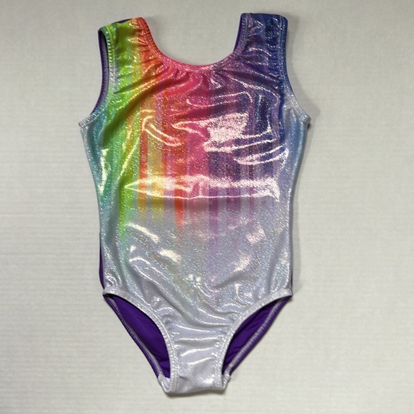 Rainbow Metallic Leotard Size 5/6 - Picture 4 of 16
